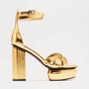 Fashion Nova Bobbie Ultra Platform Heels - Gold